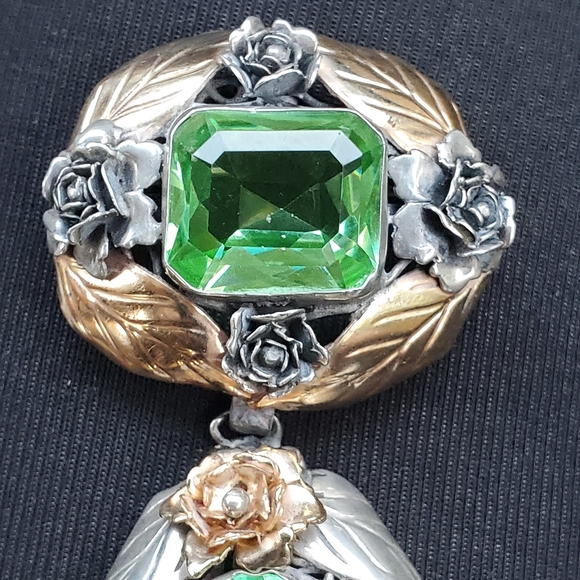 RARE! Vtg. 1940's HOBÉ 1/20 14K STERLING Brooch Pin SIGNED - Picture 5 of 14